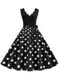 Dot Summer Dress Women Pinup Elegant Vintage Party Dress Casual Office Tank Sleevelss A Line