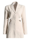 Fashion Design Feels Long-Term Suit In The Waist 2025 Changchun New V-Neck Long-Sleeved One-Buckle Suit