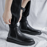 2025 New Set Of Foot British Wind Help Thick Bottom Male Black Spot Round Head Martin Boots 86270-R