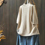 Women Spring Half High Collar Simple Leisure Fashion Solid Korean Style All-match Temperament Cozy New Arrival