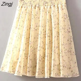 Women 28 Colors Fashion Simple Elastic Waist Summer Elegant Student Folds All-match Ulzzang Female Leisure Floral