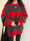 Oversized Stripe Pullover Sweater- Outfit