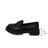 Wind Small Leather Shoes Women 2025 Spring And Summer Coarse Heel Leuff Shoes Pine Cake Thick Bottom Shallow Single Shoes Women