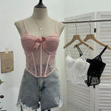 Shoot Spice Girls With Chest Pads Fish Bone Lace Sexy Sling Vest Short Boobs On The Back Of The Dress Woman