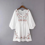 New Flower Embroidered Jacquard Medium-Sleeved Dress In Early Spring