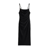 Ruched Slip Long Dress Women Backless Bodycon Dress Women Summer Elegant Party Dresses Woman Sexy Evening Dresses For