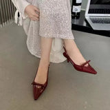 New Beautiful Bow Leather High Heel Female Thin Heel With High Heel Sandals Tips Cool Single