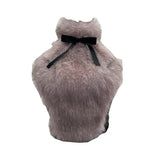 Bow Decorative Hair Splicing Elastic Hanging Neck Vest Outside Wearing Hairy Short Grinding Coat