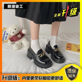Zingj Thick Bottom High Heel College Wind Mary Jane Jk Small Leather Shoes Female 2023 New Korean Version Of The Chain British Wind Single