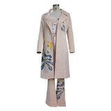 Spot 2025 Autumn / Winter Fashion Street Photo Print Long Windbreaker Wrapped Chest Bell-Bottoms Three-Piece