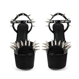 Club Sexy Rivet Black Water Table Fine High Heel Transfled Large Women High Heel