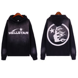 Printing Leisure Retro Tide Card Loose Hooded Sweaters For Men And