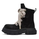 Men's Autumn And Winter Guangzhou Shoes Help The Leather Round Head Thick Sole Height Of The Leisure Shoes With Martin Boots Men's Board