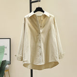 The Corduroy Shirt Women's Coat 2025 Autumn And Winter New Korean Version Of Loose Long-Sleeved Folded Shirt