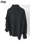 Winter Women's Green Sweater Knitted Soft Warm Basic Casual Knit White Turtleneck Sweater Female Jumper 2023 High