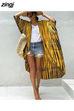 Beach Cover Ups for Swimwear Women Blouse Black Tie Dye Swimsuit Cape Casual Loose 2023Beachwear Outfits