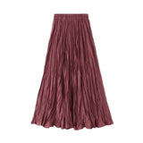 Folded Skirt Half Skirt Autumn And Winter Girl A Word Long With Sweater Winter Skirt Wrinkled Winter Skirt