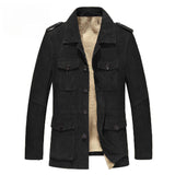 Stand Men's Coat Fur Velvet Artificial Wool Jacket Cold Anti-Freeze Thick