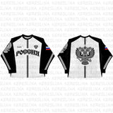 Retro Flag Aesthetic Long-Sleeved Jersey T-Shirt Y2k Loose Sports High Street Collar