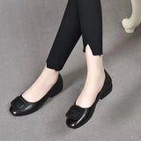 Bean Shoes Women 2025 Summer New Korean Version Of The Shallow Mouth Mother Single Shoes Low Heel Buckle Professional Foot Single