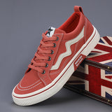 The Autumn Of 2025, The New Men's Shoes Flat-Soled Lace-Paneled Shoes Korean Version Of The Trend Of Casual Canvas Shoes Fashion And Comfortable Canvas