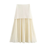 Women's ZA New Multi-Color Button Knitted Vest Vest Half-Skirt
