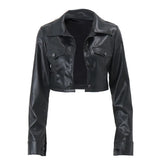 Zingj 2023 Hot Style Women's Sexy Crop Hot Girl Motorcycle Suit Single Breasted Jacket