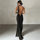 Zingj New Summer Women's Dress Sexy Back Hanging Neck Bag Hip Slim Evening Dress Dress