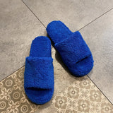 Leisure Warm Hair Slippers 2025 Autumn New Women's Slippers Home Flat Bottom Slippers