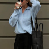 And Winter New Polo Collar Knitted Women's Sweater Hot Selling