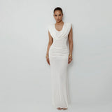 The Autumn Of 2025, The New Women's Pure Color Temperament Is Elegantly Folded And Collared Dress