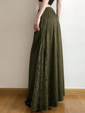 Cloth Forget The Wizard Of Oz Retro Green Lace Splicing Low-Rise Half-Body Skirt Heavy Industry Zip A