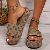 Zingj Large Size Thick Bottom Female Slippers 2024 New Plum Embroidery Pine Cake Bottom Casual Female