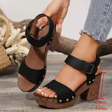 New High-Heeled Women's Sandals Slope Heel With Fish Mouth Belt Buckle Casual Women's