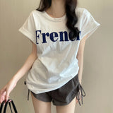 Zingj New Net Red Ins Super Fire Show Thin Shoulder Sweet Cool Short-Sleeved T-Shirt Loose Female Summer Student Coat