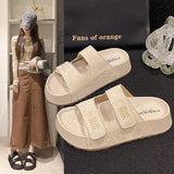 Version Of Thick Bottom Slippers Women Wear 2025 Summer New Seaside Beach Cool Slippers Casual