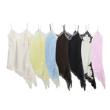New Female V-Neck Lace Decoration Asymmetric Sling Dress