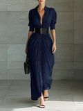 2025 Spring/Autumn Festival New Fashion Tender Buckle Shirt Dress With