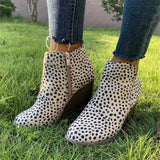 Yards Of Slopes And Female Short Boots In The Autumn And Winter Of The New Flat Bottom Round Head Zipper High Heels And Bare