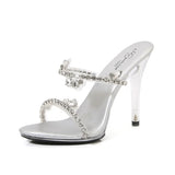 Zingj Fine Heel Water Diamond Nightclub High Heels Simple Hate Sky High Women's Shoes Show Pole Dance Shoes