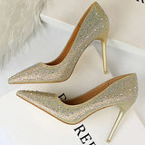 Shoes Sexy Woman Pumps Pointed Toe High Heels Shoes Women Sequins Nightclub Party Shoes Quality Stiletto Heels Lady