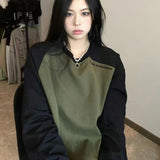 Vintage Raglan Long Sleeve Oversized SweatshirtOutfit