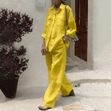 2025 New Women's Long-Sleeved Shirt Loose Pants Two