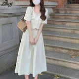 Women Sets Elegant Ins Street Wear Popular Trendy Lovely Korean Style Spring Clothing College Slim Leisure Mid-calf