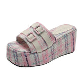 Slope And Slippers Women Wear 2025 New Thick-Soled Leisure Beach Women's Shoes Buckle Cool Drag
