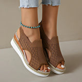 And Summer New Flying Fish Mouth Sandals Women's Net Cloth Breathable Slopes Sandals Large Hot Beach