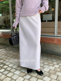 Xixi 2025 Autumn White Standard Temperament Commuter Solid Color Thin Waist Half-Body Skirt With Hip Pencil Skirt