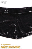 Women Sequin Shorts Slim Fit Casual Elastic Shiny Sequins Summer Skinny Glitter Shorts Nightclub Streetwear
