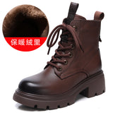 Layer Of Cowhide Martin Boots Women 2025 Autumn And Winter New Thick-Bottomed Fashion Light, Anti-Slip Coarse And Leather Short