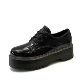 Zingj Celebrity With The Same Jk Soft Sister Black Small Leather Shoes Female Autumn British Wind Round Head With Thick Platform Martin Single